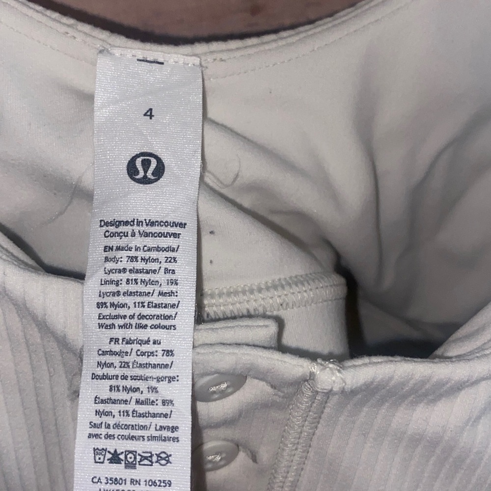 Lululemon Align Ribbed Henley Crop Top Size 4 - Picture 5 of 8